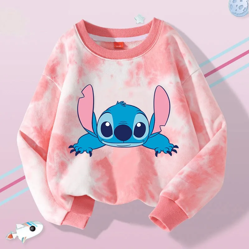 Disney Lilo & stitch bambini maglione girocollo Anime Stitch felpe con cappuccio Cartoon primavera autunno Crew felpa felpe abbigliamento per bambini