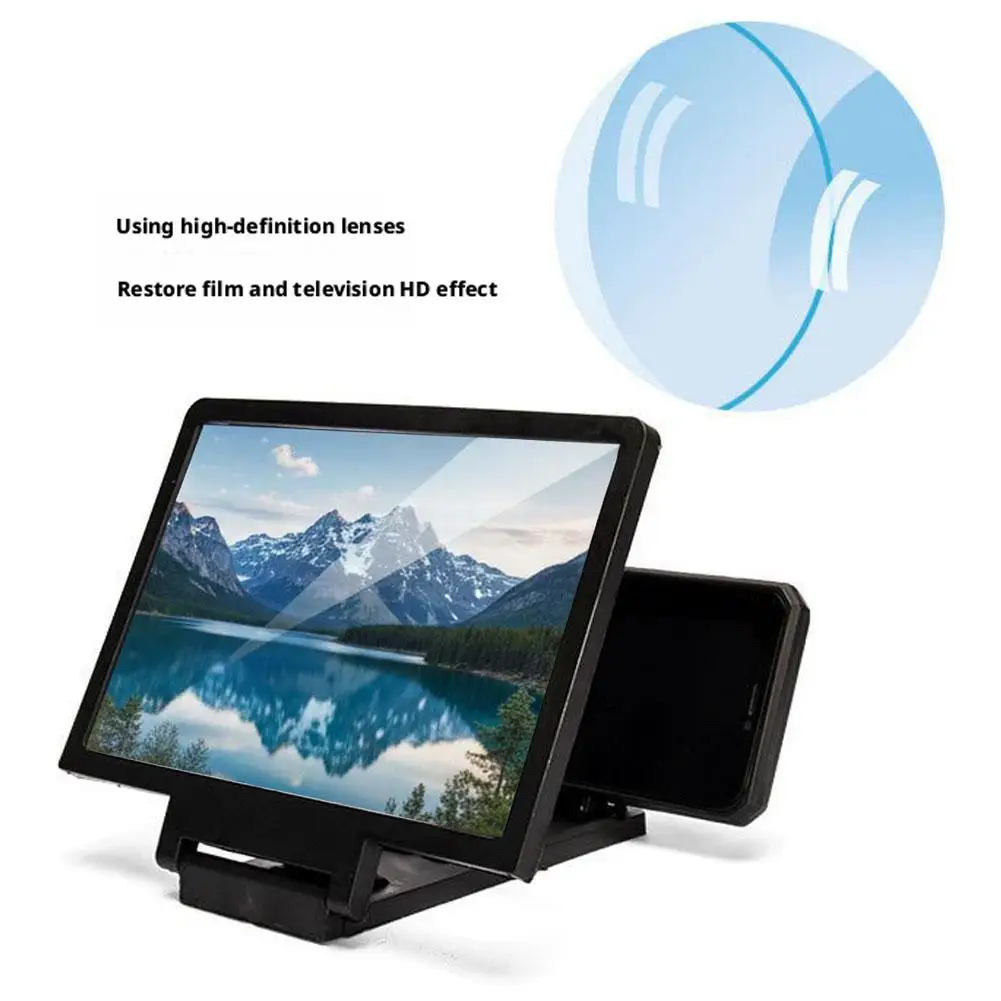 Screen Amplifier 3D HD Phone Screen Magnifier Pull Out Foldable Cell Phone Screen Enlarger Stand Holder for Movie Video Viewing