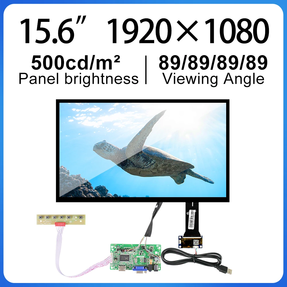 15.6 Inch RGB LCD Screen With Touch Panel Control Board HDMI VGA AV EV156FHM-N10 EV156FHM Resolution 1920*1080 RGB 30 Pins