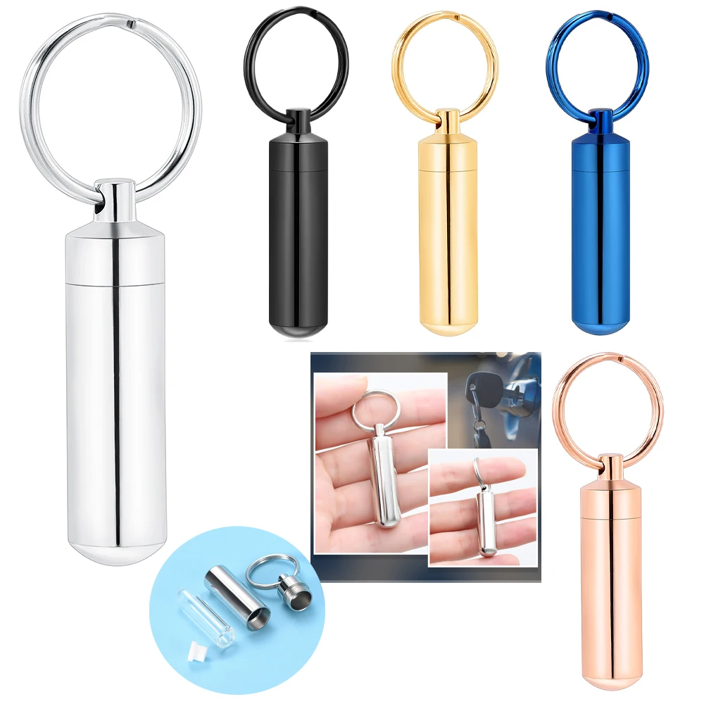 

Stainless Steel Cremation Key Chain Bottle Shape Urns For Human/Pet Ashes Memorial Jewelry Keyrings Keepsake Customized