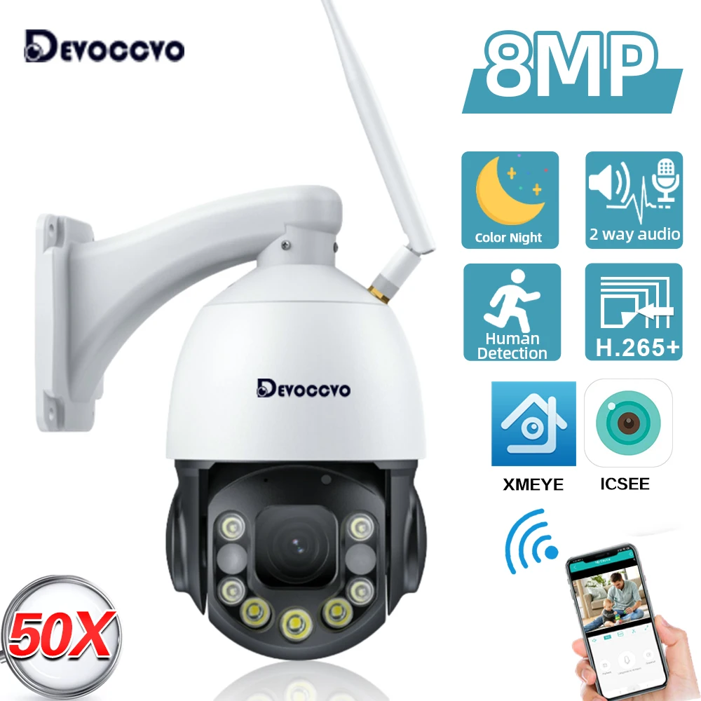 

XMEYE 30X 50x Zoom 4K WiFi PTZ Security Camera Outdoor Humam Detection Wireless CCTV Video Surveillance Color Night Vision 8MP