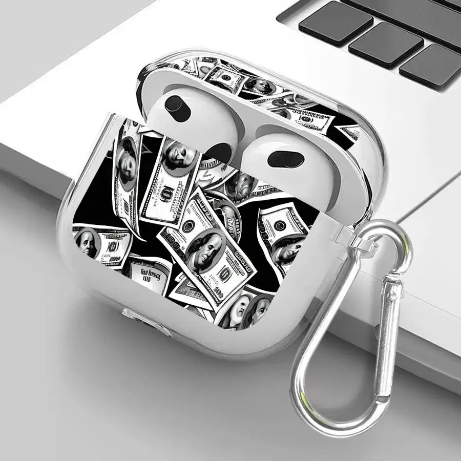 

Clear Earphone Cases Cover Case For Airpods 1 2 3 Pro2 Pro3 Pro 4 Money Floating Down