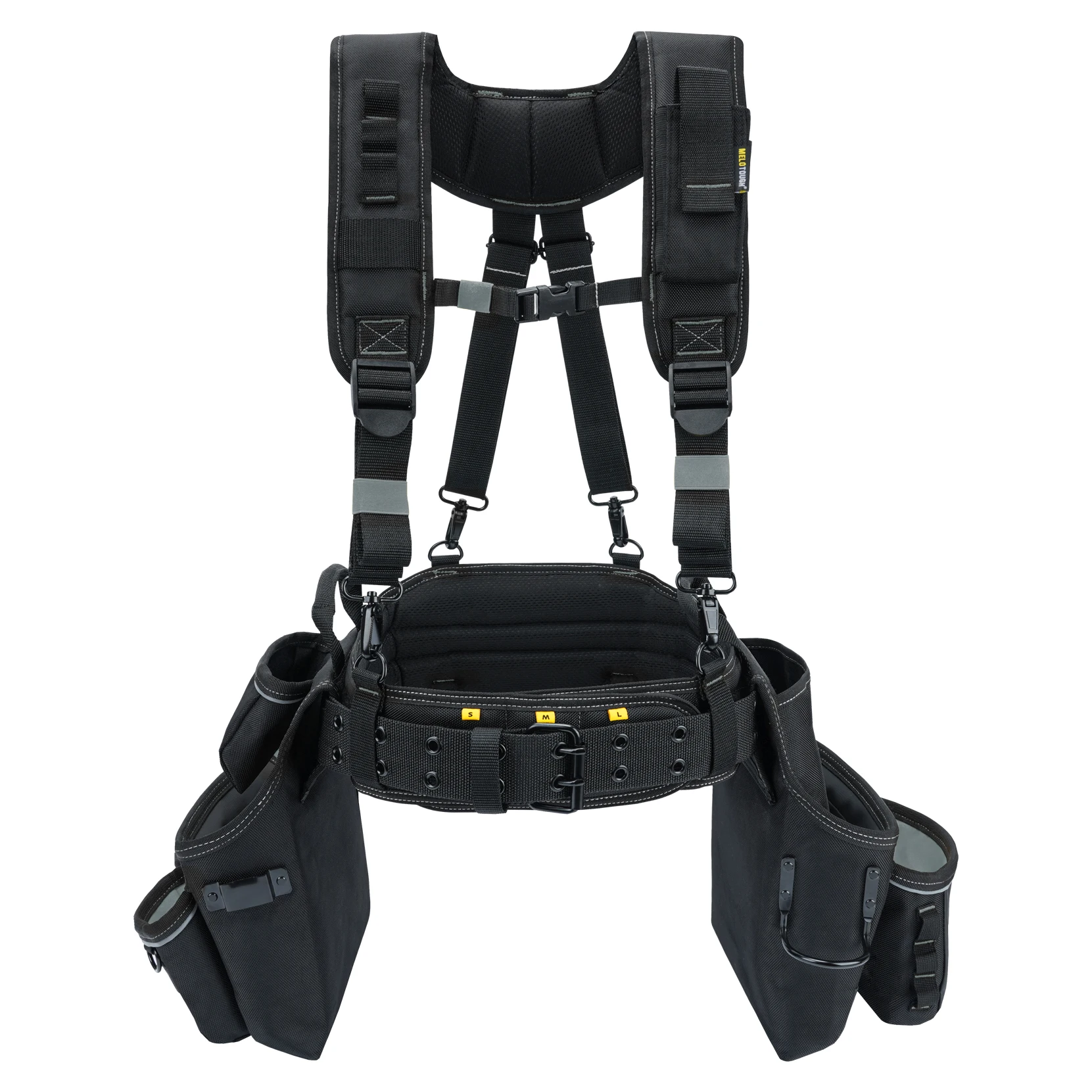 Carpenters Tool Belt with Suspenders Professional Tool Belt Combo Organizer With Tool Pouch Suspenders with 32 Pockets and Loops