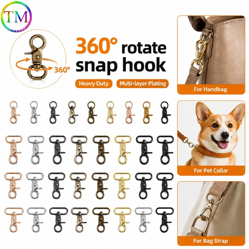 13-32mm Metal Swivel Snap Hook with Bolt Mechanism for Dog Leash and Animal Lead Wholesale Bulk Supply for Pet Accessory Brands