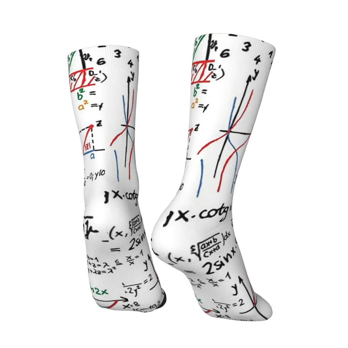 All Seasons Mathematics Formulas Numbers Socks Harajuku Crew Socks Hip Hop Stockings for Men Women Valentine's Day Gifts
