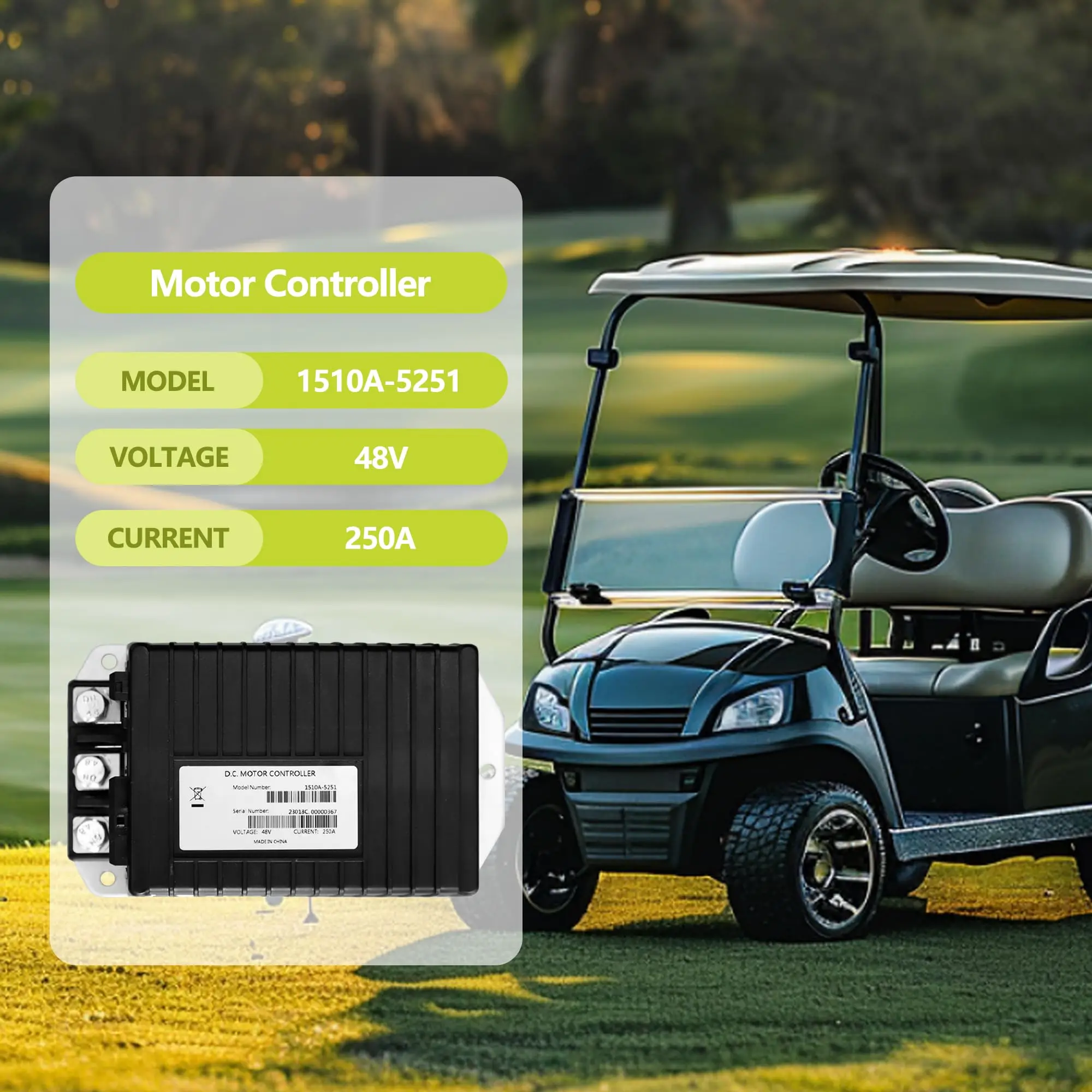 1510A-5251 Controller, 102806201   48V 250A DC-motorcontroller past op Curtis Club Car DS & Precedent IQ elektrisch systeem golfkar