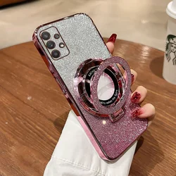 Deluxe Magnetic Bracket Electroplated Phone Case for Samsung Galaxy S24 Ultra S23 S21 FE S22 S20 Pro Note 20 Ultra 10 9 8 5G