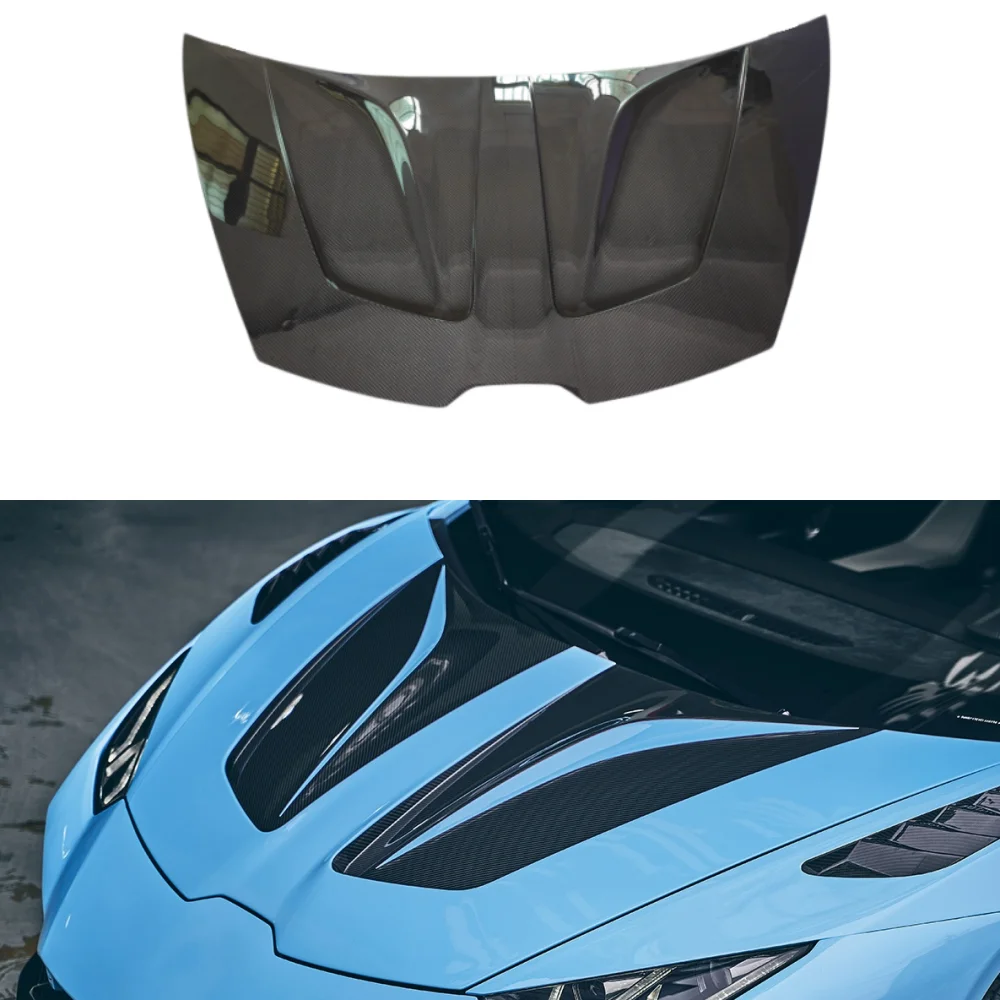 

3k High-quality Dry Carbon Fiber Engine Hood Body Kit Suitable for Lamborghini EVO Huracan Upgraded New Style