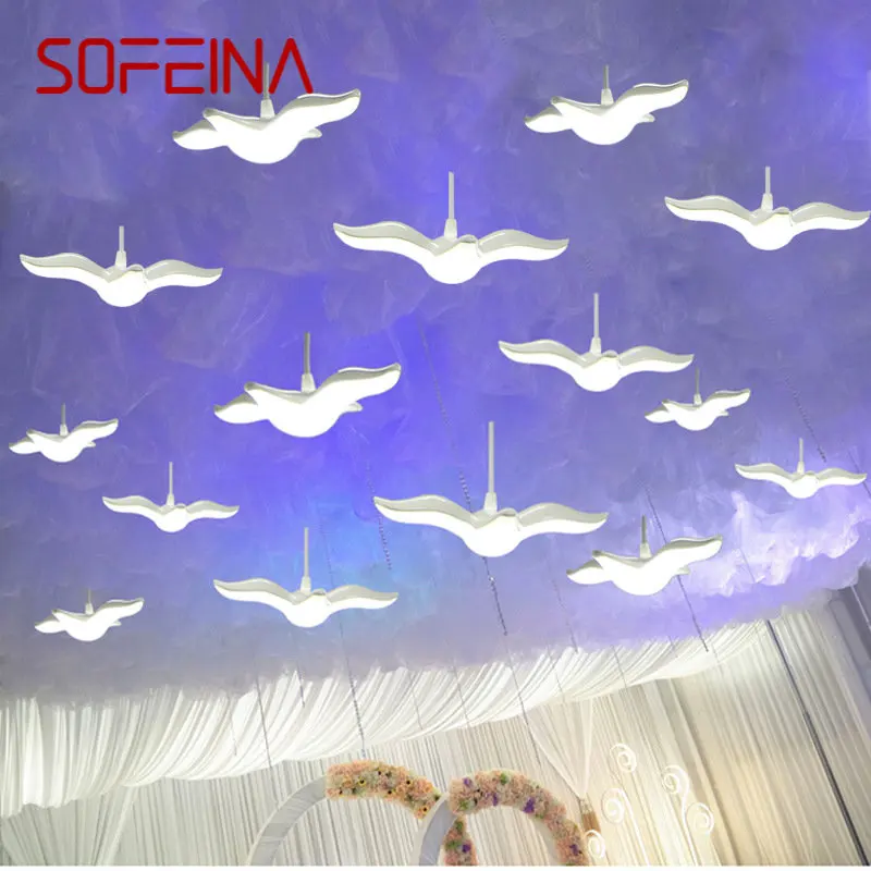 

SOFEINA Road Lead Wedding LED Flying Birds and Seagulls Wedding Hanging Acrylic Lights Decoration Party Stage