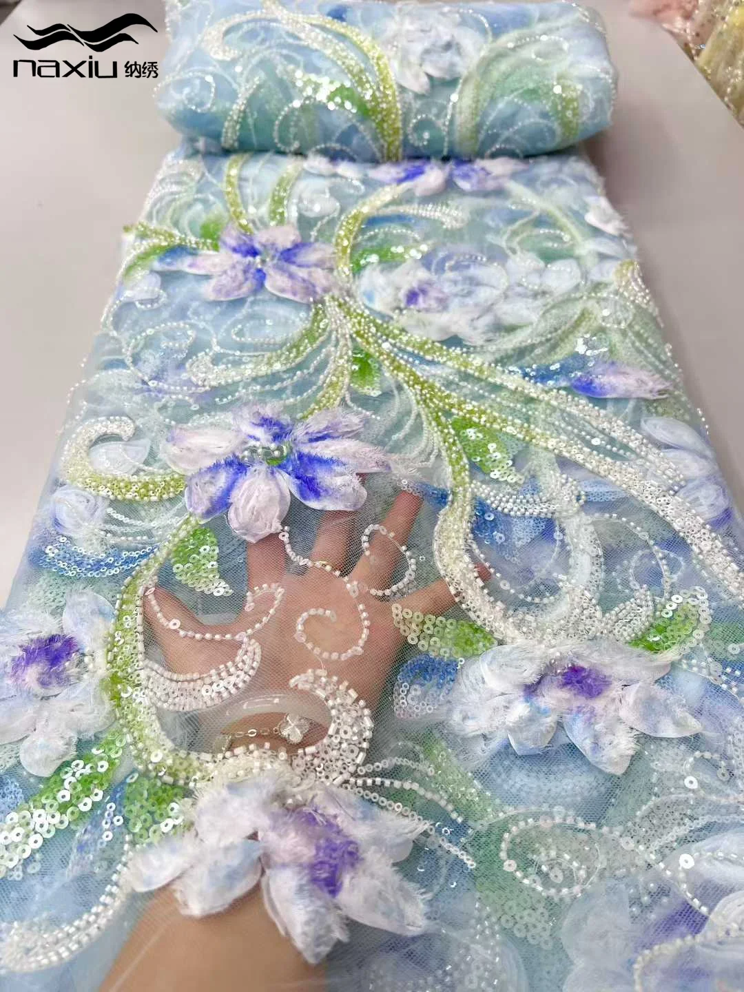 

Madison модная элегантная французская 3D вышивка сетчатая кружевная ткань с бусинами африканская нигерийская ткань с блестками для свадебного платья