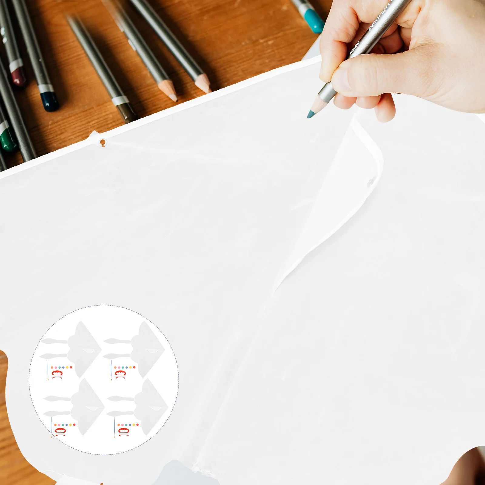 4 conjuntos de pipa em branco branco diy para crianças voo arte pintura pipas brinquedo voador suprimentos graffiti criança