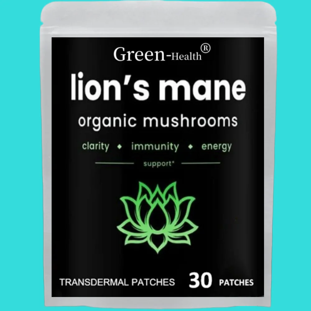 30 Patches Lions Mane Mushroom Transdermal Patches Memory & Focus Supports Immune System & Brain Health