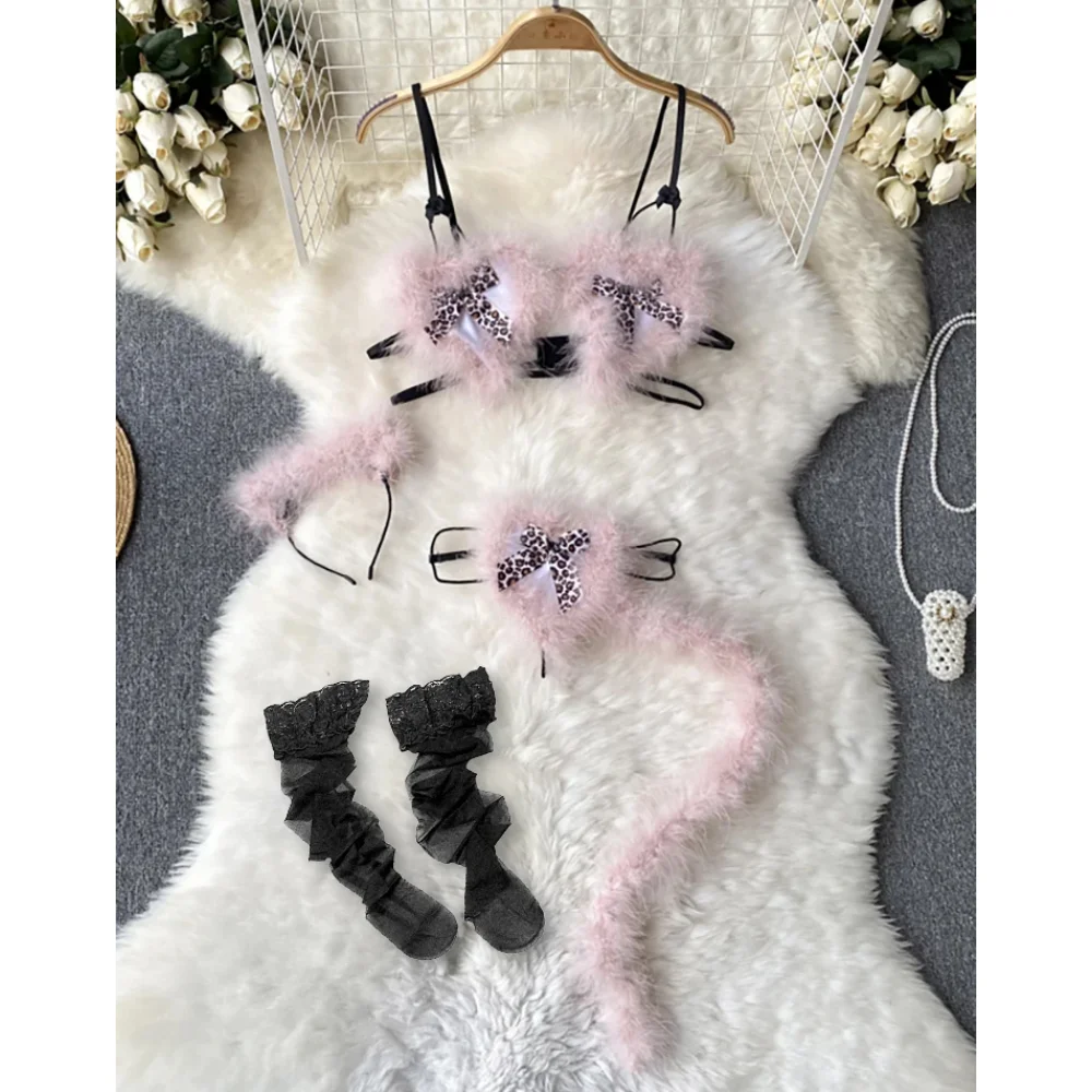 Vrouwen Halter Hals Backless Mini Jurk V-hals Contrast Kleur Kant Patchwork Holle Jurk Sexy Verpleegster Cosplay Uniform Sexy Lingerie