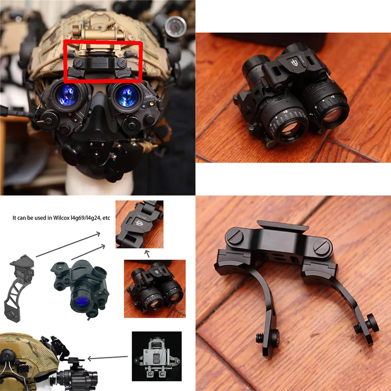 Tactical night vision model dual 14 brackets, metal J arm brackets, adapted to Dual PVS-14 binocular night vision brackets