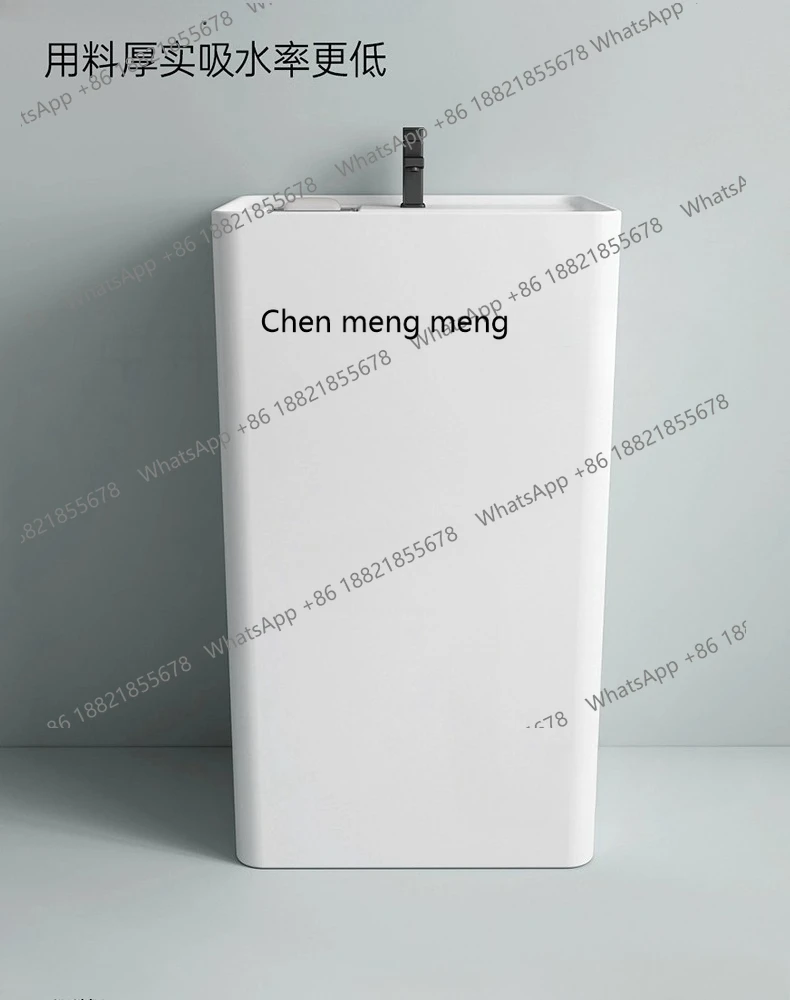 حوض عمود سيراميك نوع أرضية متكامل، حوض غسيل من نوع عمود الشرفة مع لوح فرك