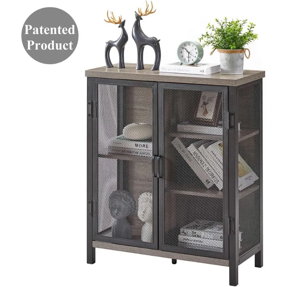 Coffee Bar Cabinet With Storage Wine Refrigerator Farmhouse Wood Metal Accent Cabinet With Shelves Furniture