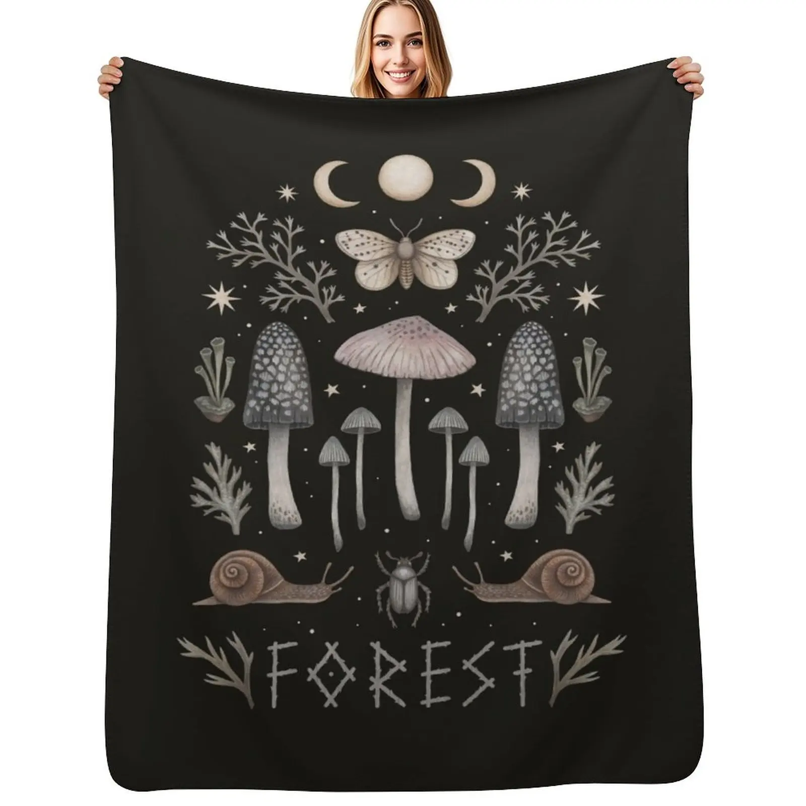 Forest Anatomy No.1 Throw Blanket Spring Fall Cozy Throw Blanket for Couch