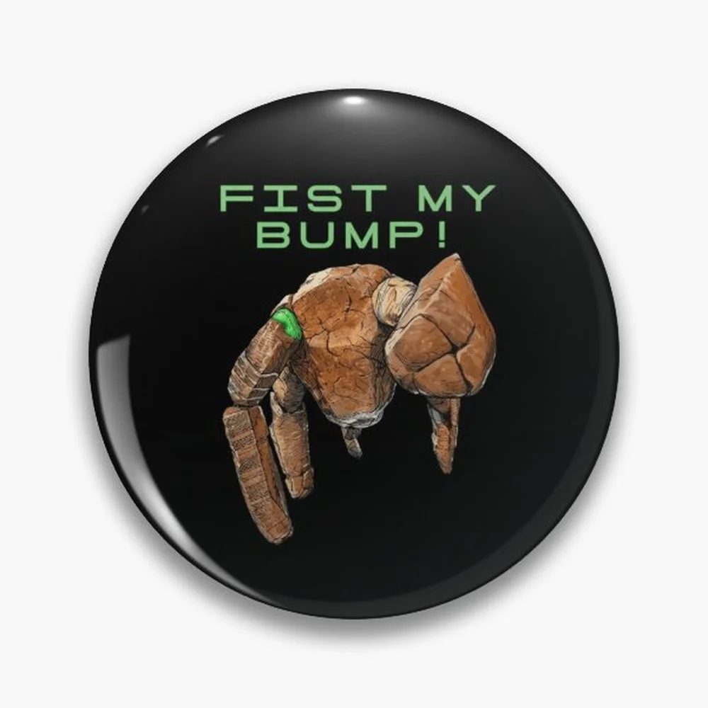 Fist My Bump Project Hail Mary Comfort Colors Shirt Pin Holographic Star Heart Pin Brooches Laminated Button Fashion Accessory