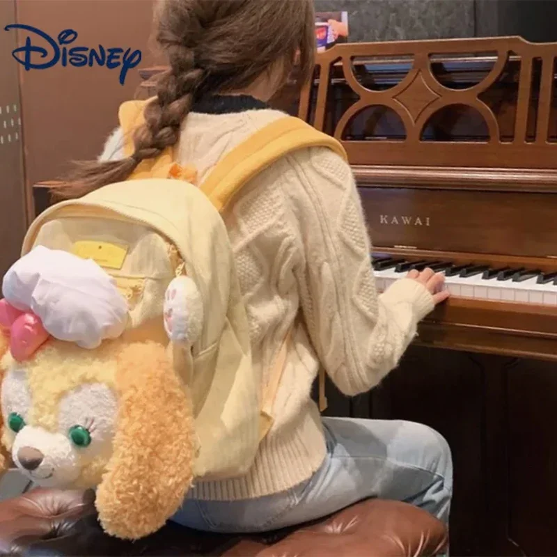 Genuine Disney Cookieann Pie Pie Cartoon Cute Yellow Plush Shoulder Backpack Luggage Bag Kawai Plush Toy For Girl Gift