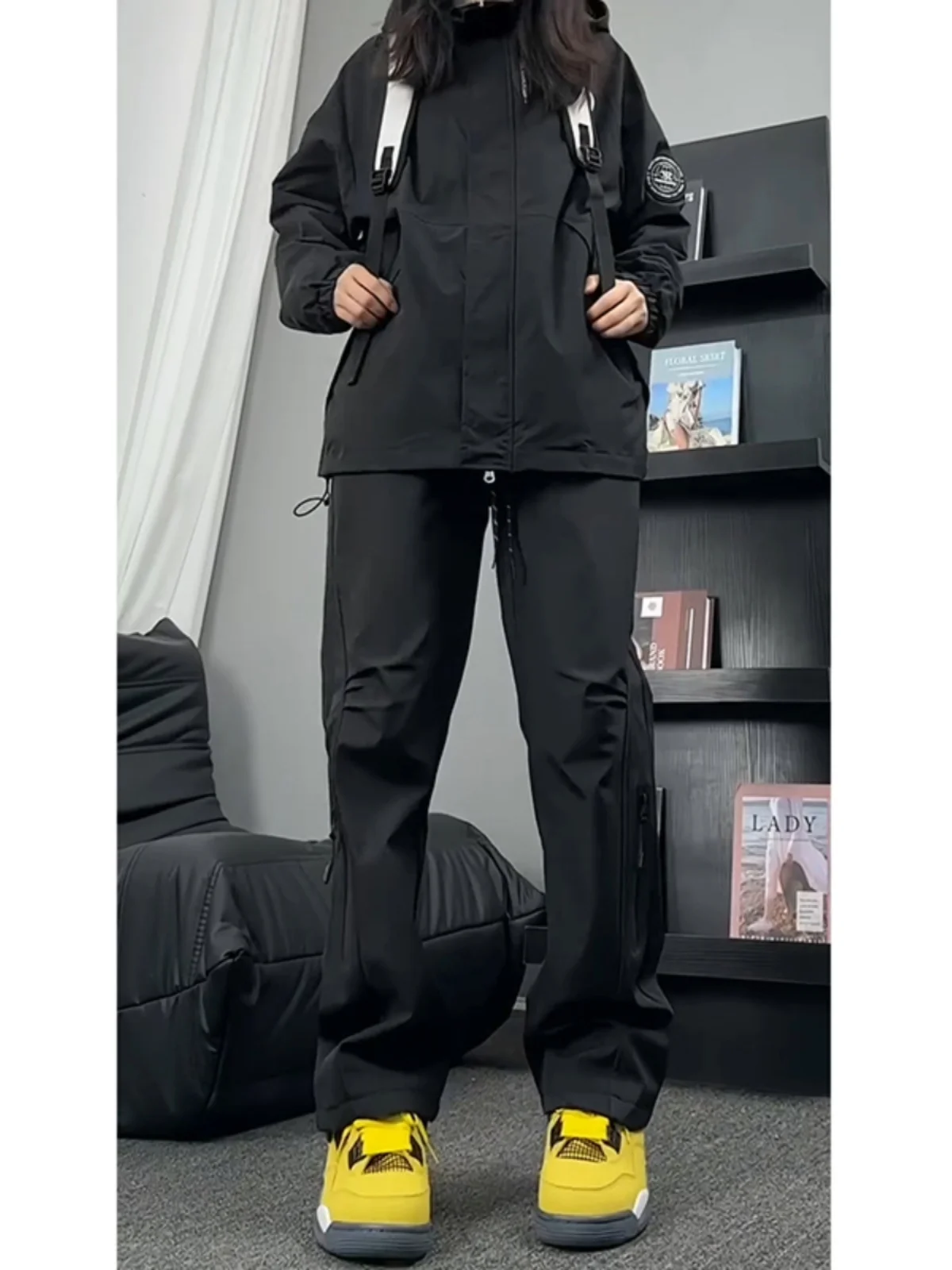 

Мужские утепленные рабочие брюки на флисе для осени и зимы, мягкие брюки-карго для катания на лыжах, с низкой посадкой, прямые штанины, в американском повседневном стиле