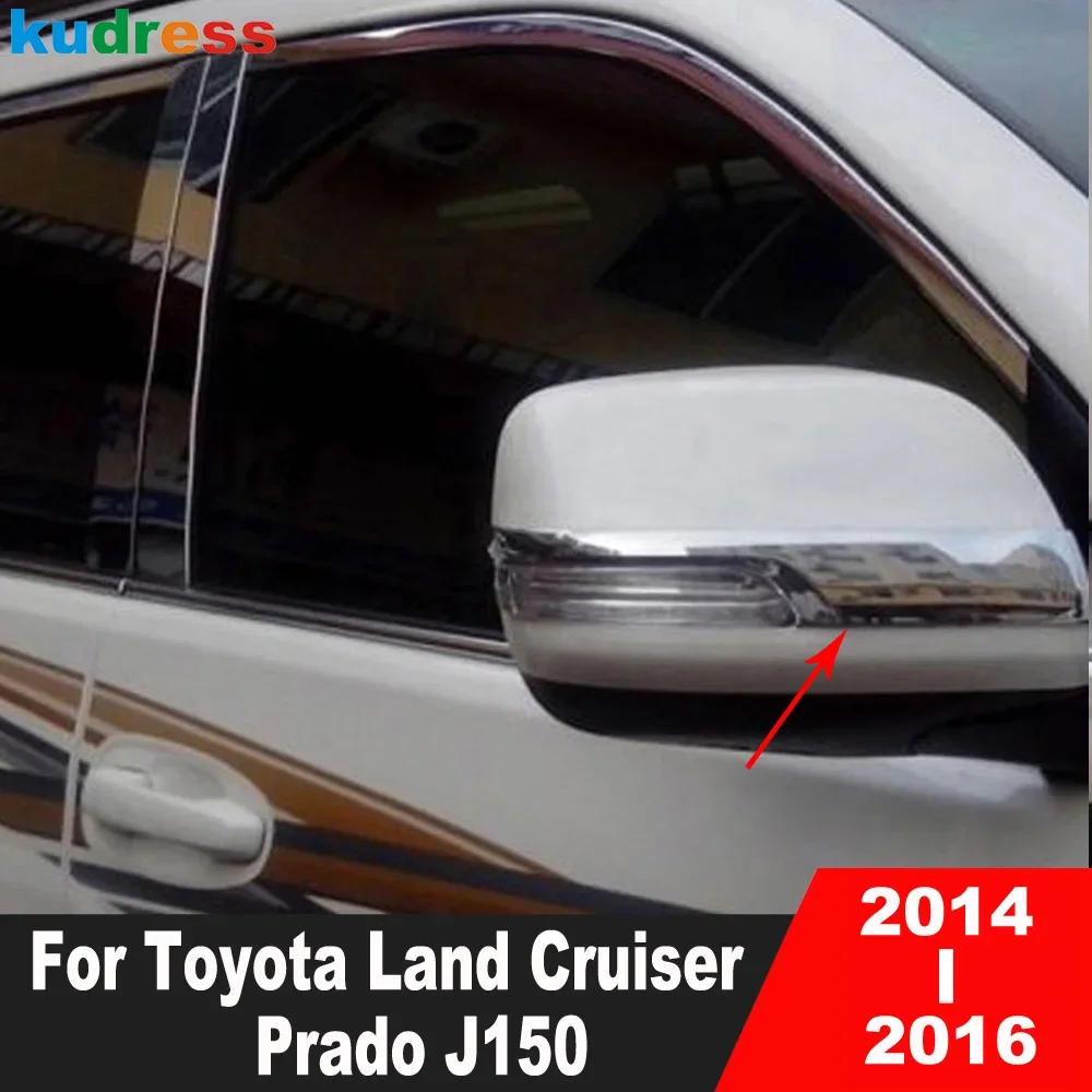 Rearview Mirror Trim Cover For Toyoto Land Cruiser Prado J150 2014 2015 2016 Chrome Car Side Mirrors Molding Strip Accessories