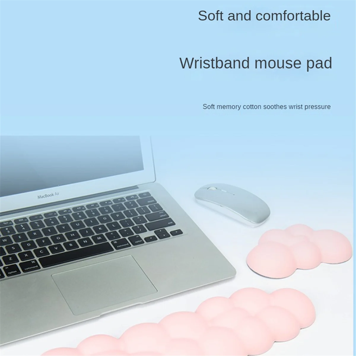 

ГОРЯЧИЙ! !1 комплект, эргономичный коврик для мыши Cloud Wrist Rest, коврик для клавиатуры и мыши с подставкой для запястья, нескользящий коврик из искусственной кожи, аксессуары, розовый