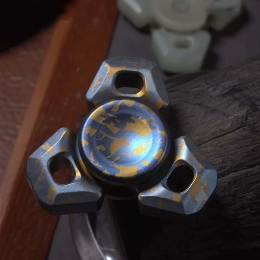 JX EDC Era Fidget Spinner Stress Relief Toy Three-Bladed Fidget Spinner Anxiety Relief Gadget Stainless Steel Gyro Adult