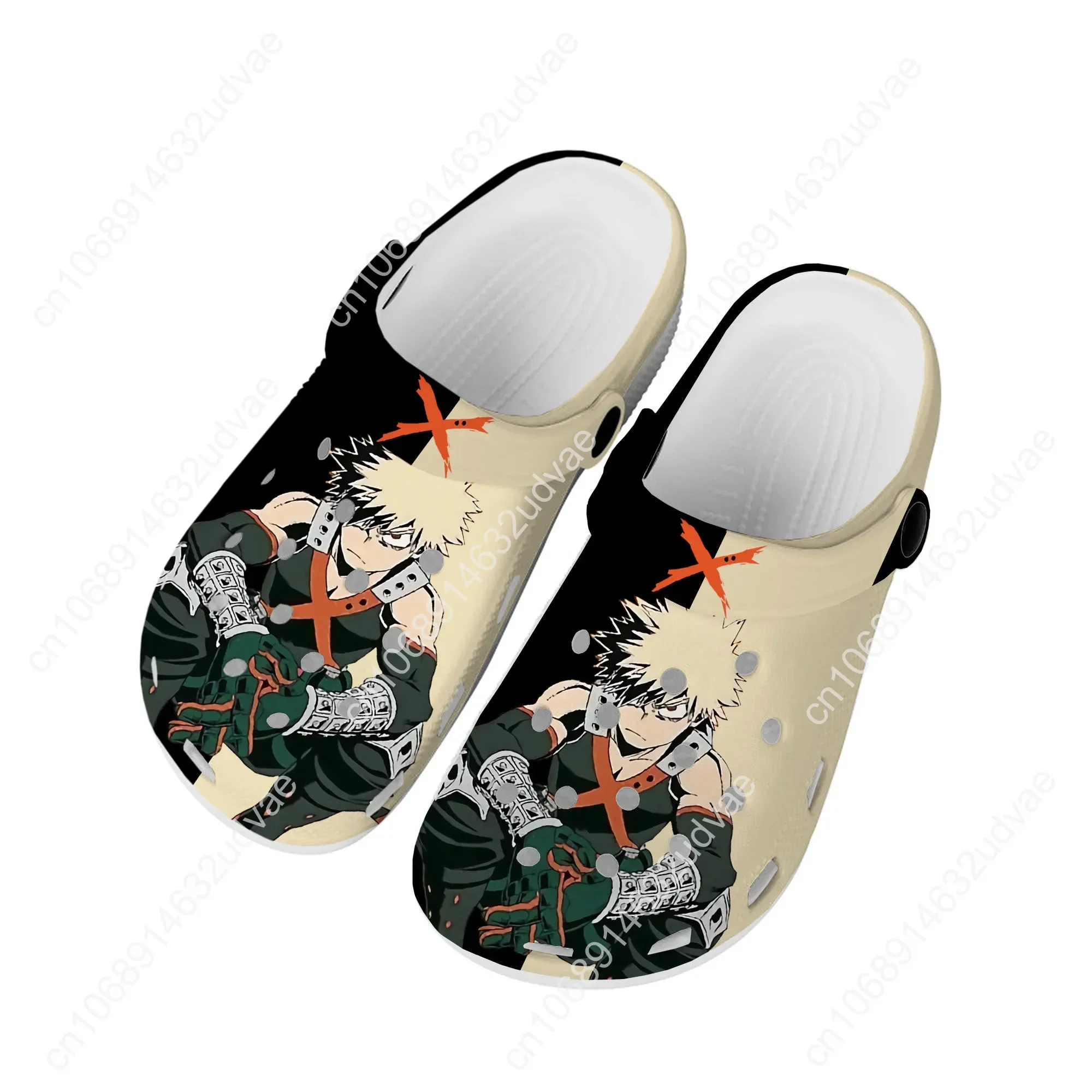 Zuecos de Anime Bakugou Katsuki My Hero Academia para el hogar, zapatos de agua personalizados para hombres y mujeres, zapatos para adolescentes, zuecos de jardín, zapatillas de playa con agujeros