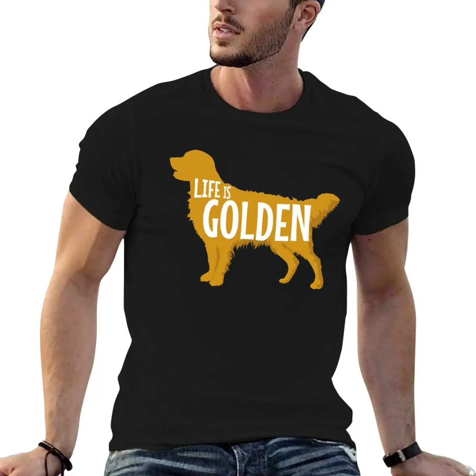 Life Is Golden For Golden Retriever Lovers T-Shirt custom t-shirts funny costumes oversized t shirts for men