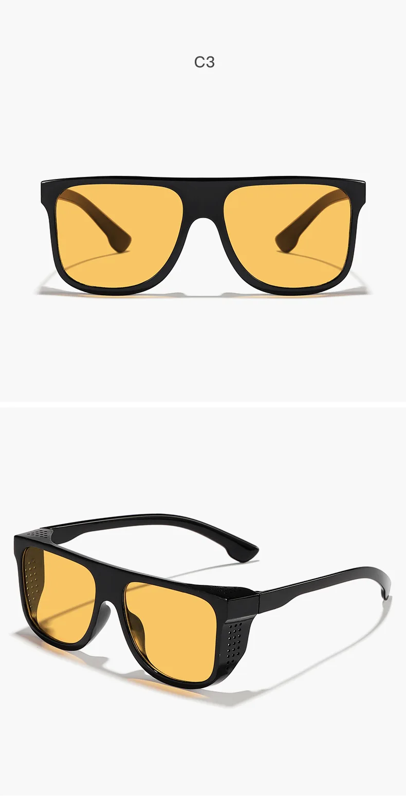 Neue Vintage Quadratische Sonnenbrille für Damen und Herren Marken-Rechteck-Sonnenbrille Ovale Brillen für Männer und Frauen – Detail 12