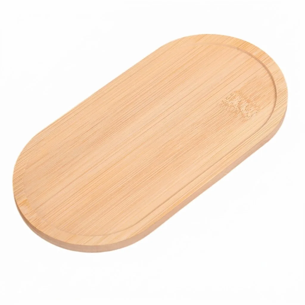1pc Oval Bamboo and Wood Coaster, Suitable for Tray Tea Cup Pads, Heat Insulation Pads, and Various Other Uses.