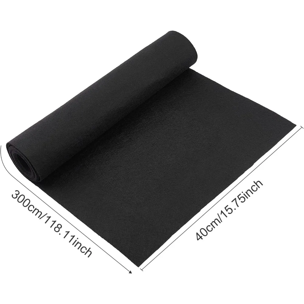 10FT 15.75 Inch Wide Black Felt Roll Craft Felt Nonwoven Fabric Sheets(0.9mm Thick) Great Felt for Crafts, Patchwork Sewing