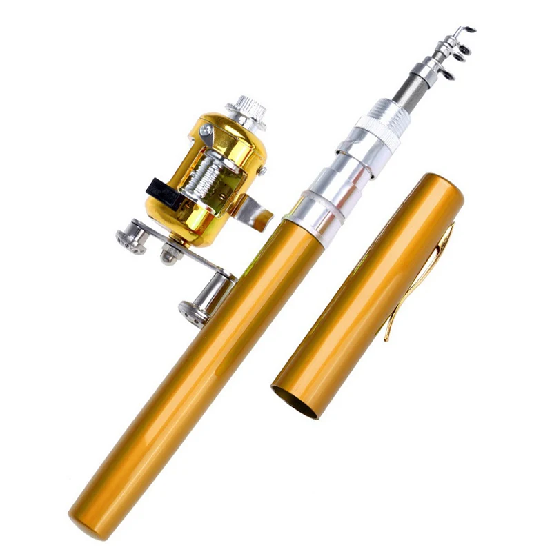 Pocket Ice Hengel & Reel Combo set Penvorm Telescopisch Draagbaar Complete set voor River Lake Wintervissen buitenshuis