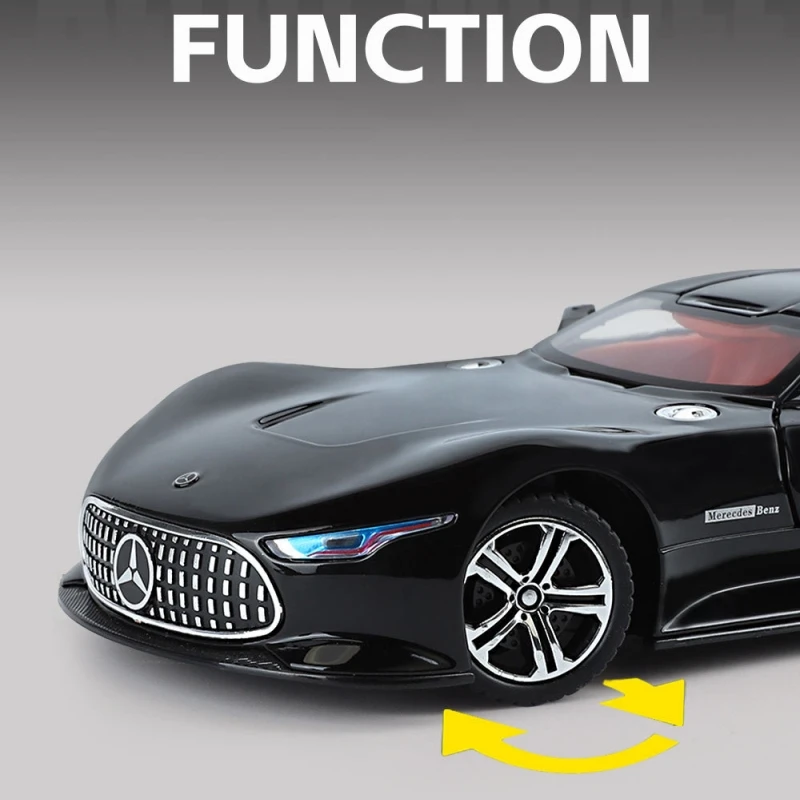 1:24 Scale Car Benz AMG Vision GT Alloy Miniature Car Diecast Metal Model Sound＆Light Collection Childrens Toy Vehicles Gifts