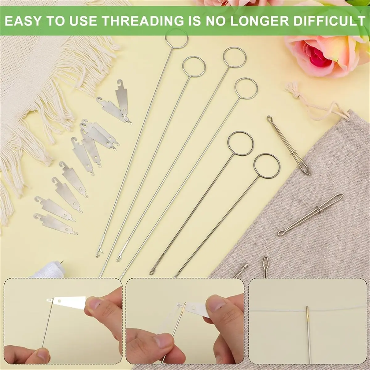 Top Sale 20pcs Sewing Ring FlipperHook, Sewing Loop Turner Hooks Drawstring Threader Tool for Fabric Coats Jackets Hoodies