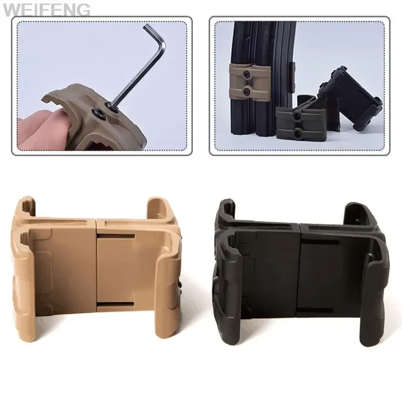 Rifle M4 Dual Magazine Coupler Connector Mag Parallel For AR15 M4 MP5 Mag Clamp Parallel Link Hunting Accessories