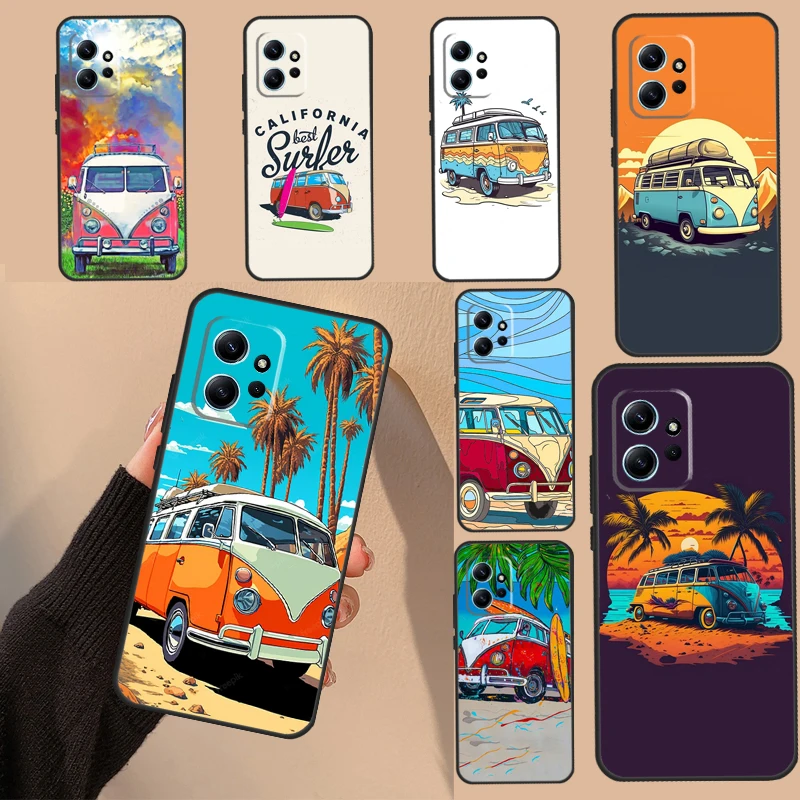 Combi Van Surf Case For Xiaomi Redmi 12 9A 9C 10A 10C 12C Redmi Note 11 10 8 9 12 Pro 9S 10S 11S 12S Cover