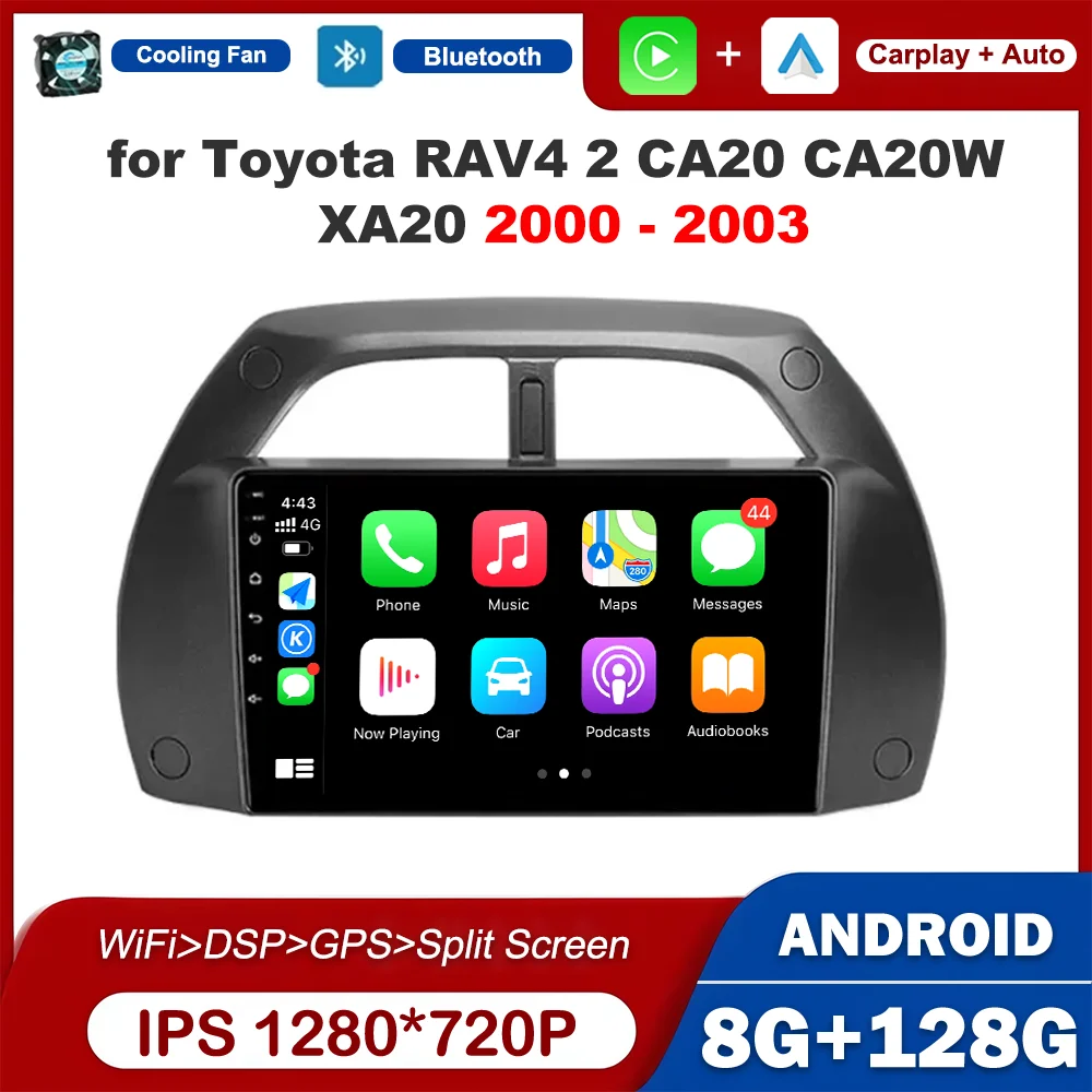 

Android OS Car Video Multimedia Player GPS Navigation For Toyota RAV4 2 CA20 CA20W XA20 2000 - 2003 9 inch 2.5 D HD Touch Screen