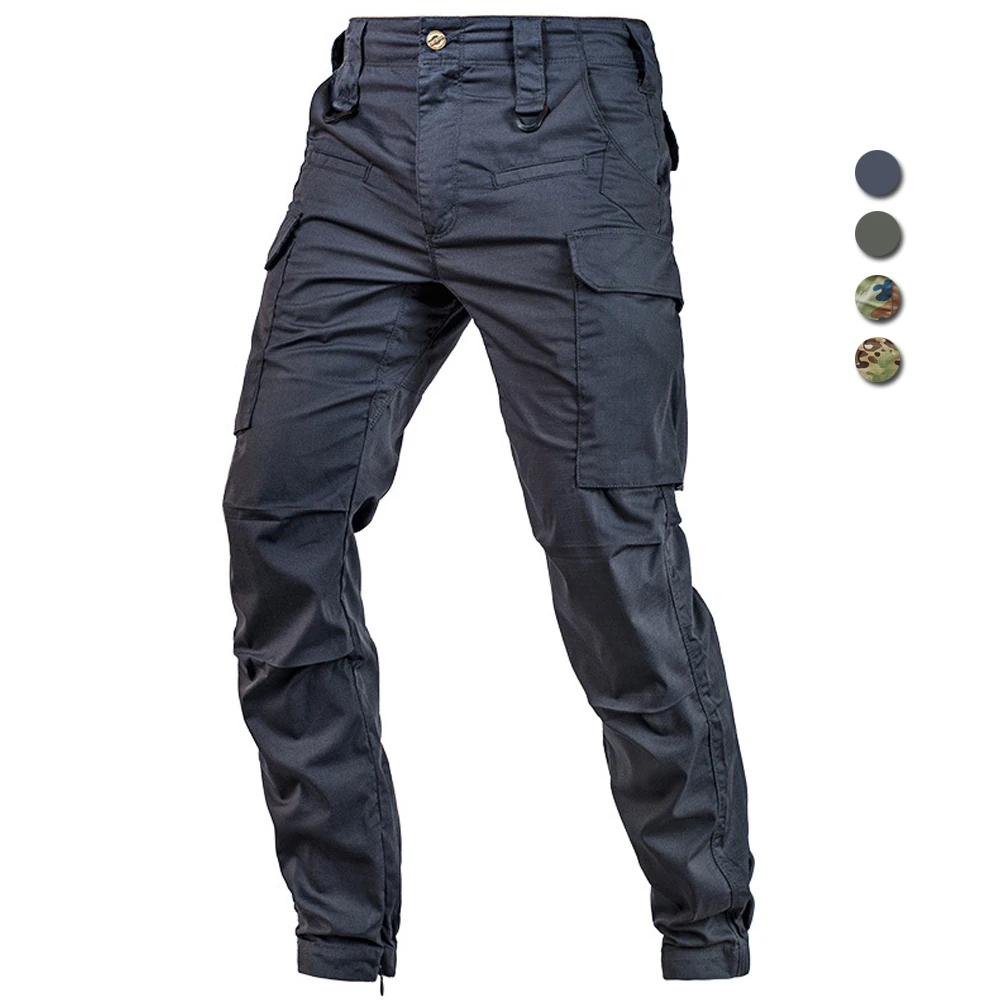 

IX15 Tactical Pants Men Cargo Combat Pant Camouflage Work Hiking Trousers Field Wear-resistant Pockets Joggers Cotton