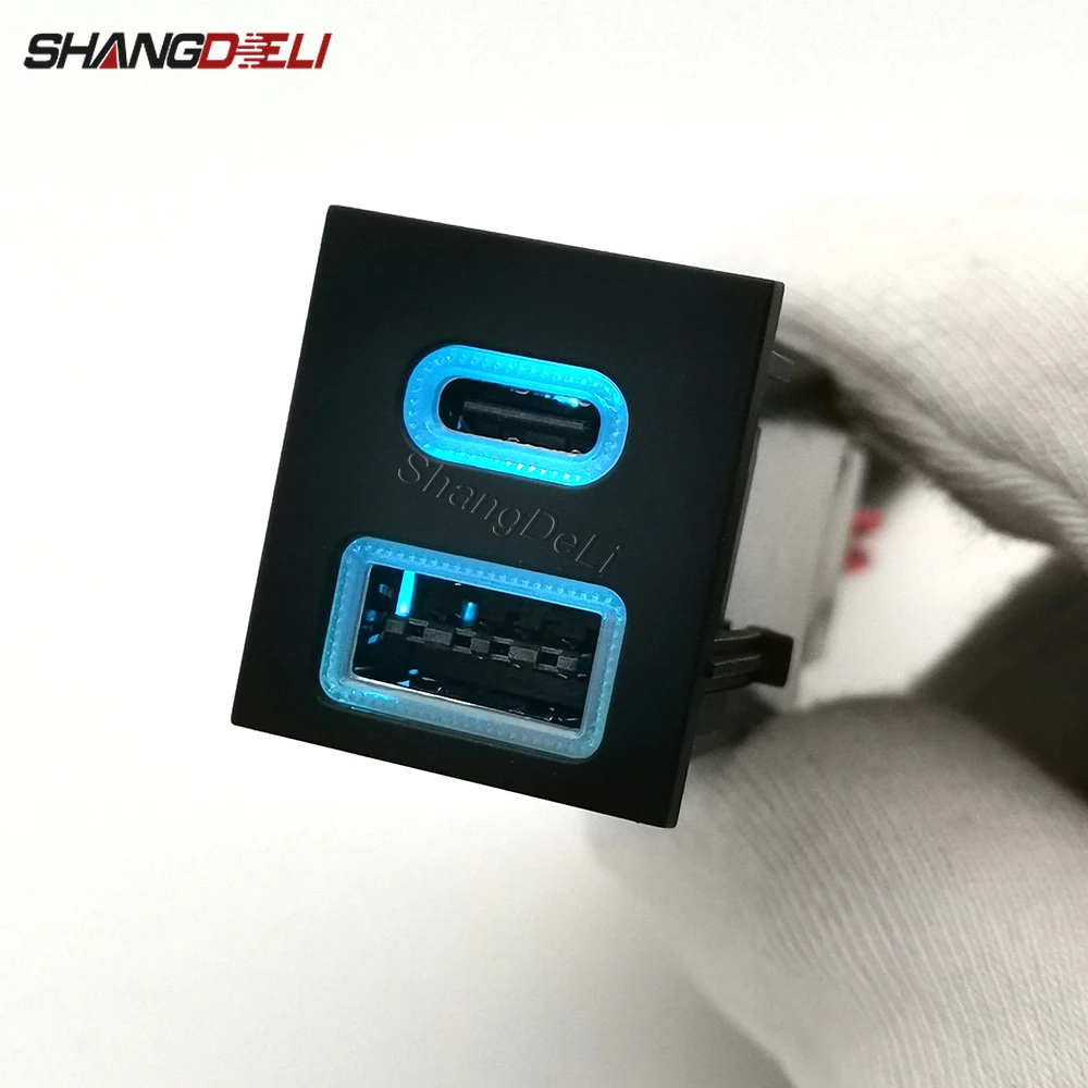 12V Car Dual USB PD Ports QC3.0 Cigarette Lighter Socket Quick Charger Adapter Use For Toyota RAV4 Wildlander Corolla