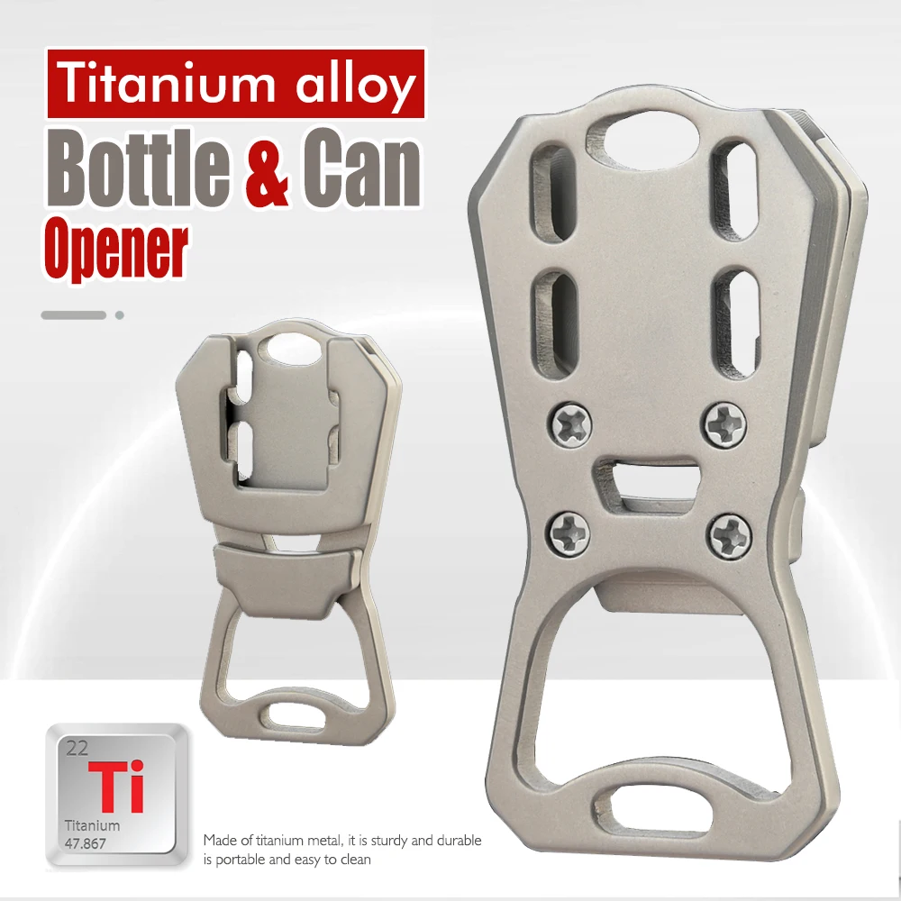

Titanium Alloy Bottle Opener Keychain, EDC Multi-function Tool Lightweight & Portable, Durable Pocket Opener for Camping Travel