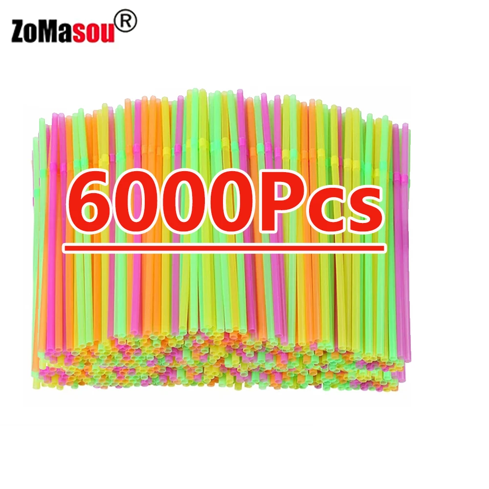 

50-6000Pcs Multicolor Drinking Rietjes Straw Milk Tea Bar Party cocktail Drinking Wedding Kitchen Beverage Straws Wholesale