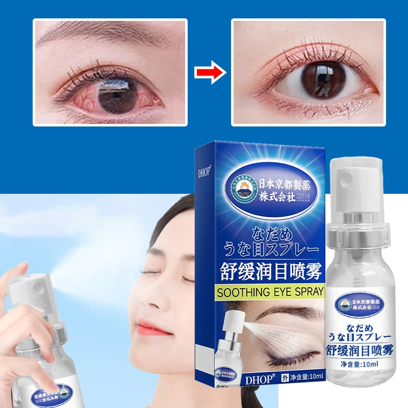 Pulverizador de niebla para el cuidado de los ojos japonés, humidificador portátil para ojos, hidratación, alivio de la luteína Facial, fatiga, ojos secos, 10ml