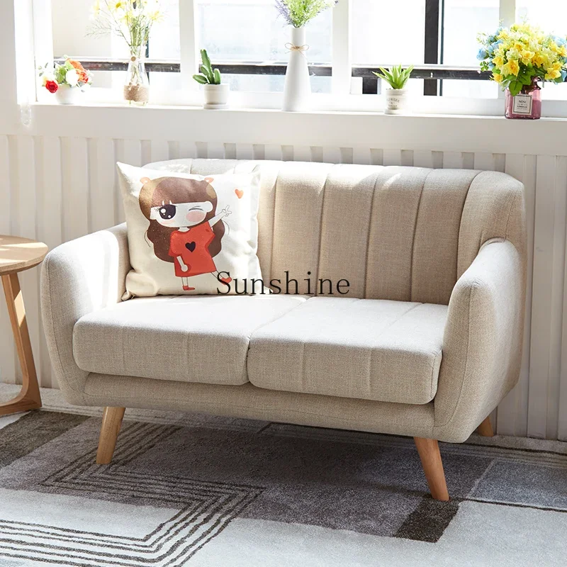 

Nordic cotton and linen fabric small apartment bedroom balcony, 1.2 meters, double sofa