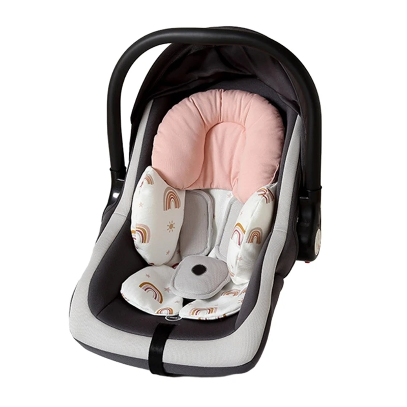 Soft & Supportive Infant Carriage Pad Breathable Baby Stroller Cushion with Neck Support for Long lasting Comfort W3JF