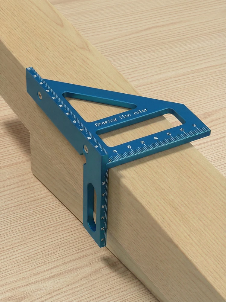 Aluminiumlegierung Holzbearbeitungslineal Dreieck Quadrat 45/90 Grad Multi-Winkel-Layout Winkelmesser Ingenieur Zimmermann Messwerkzeuge – Detail 1