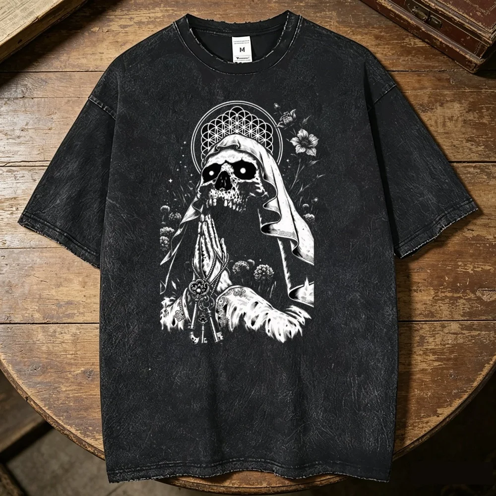 Bring Me the Horizon Vintage Washed cotton shirt men streetwear Trendy Graphic t-shirt Gothic Pop Culture University Pastel