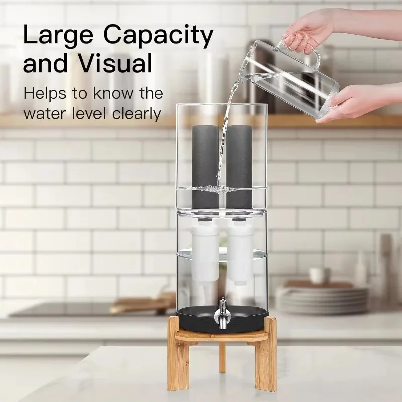 14L Household Gravity Water Filter Activated Carbon Plastic Carafe for Clean Drinking Water