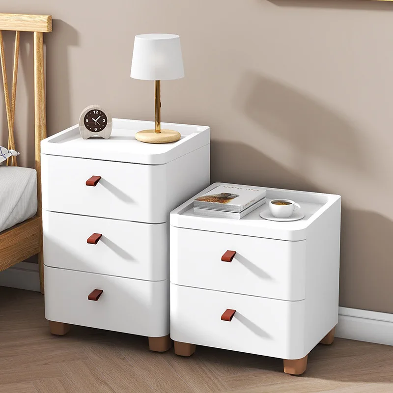 5 Layer Simple Drawer Storage Cabinet Living Room Toys Splinted Cabinet Frosted Plastic Wood Top Cabinet Bedroom Nightstand