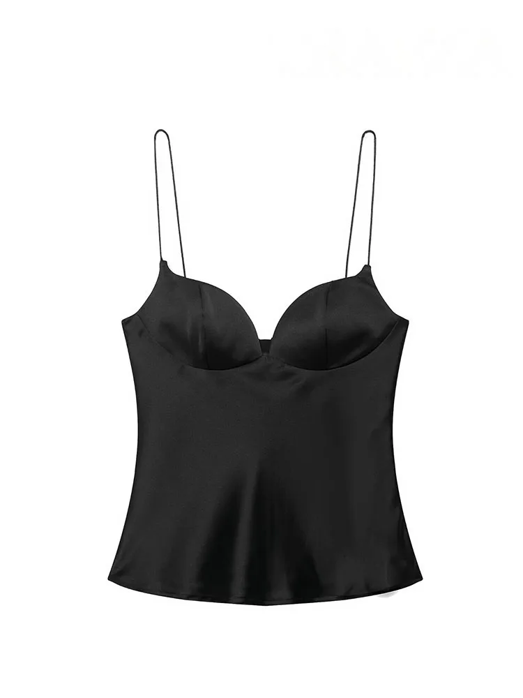 HH Frau Neue Mode Ärmellose Camis Solide Herzförmigen Kragen Zipper Weibliche Sommer Sexy Schlank Backless Kurze Top 2 farbe